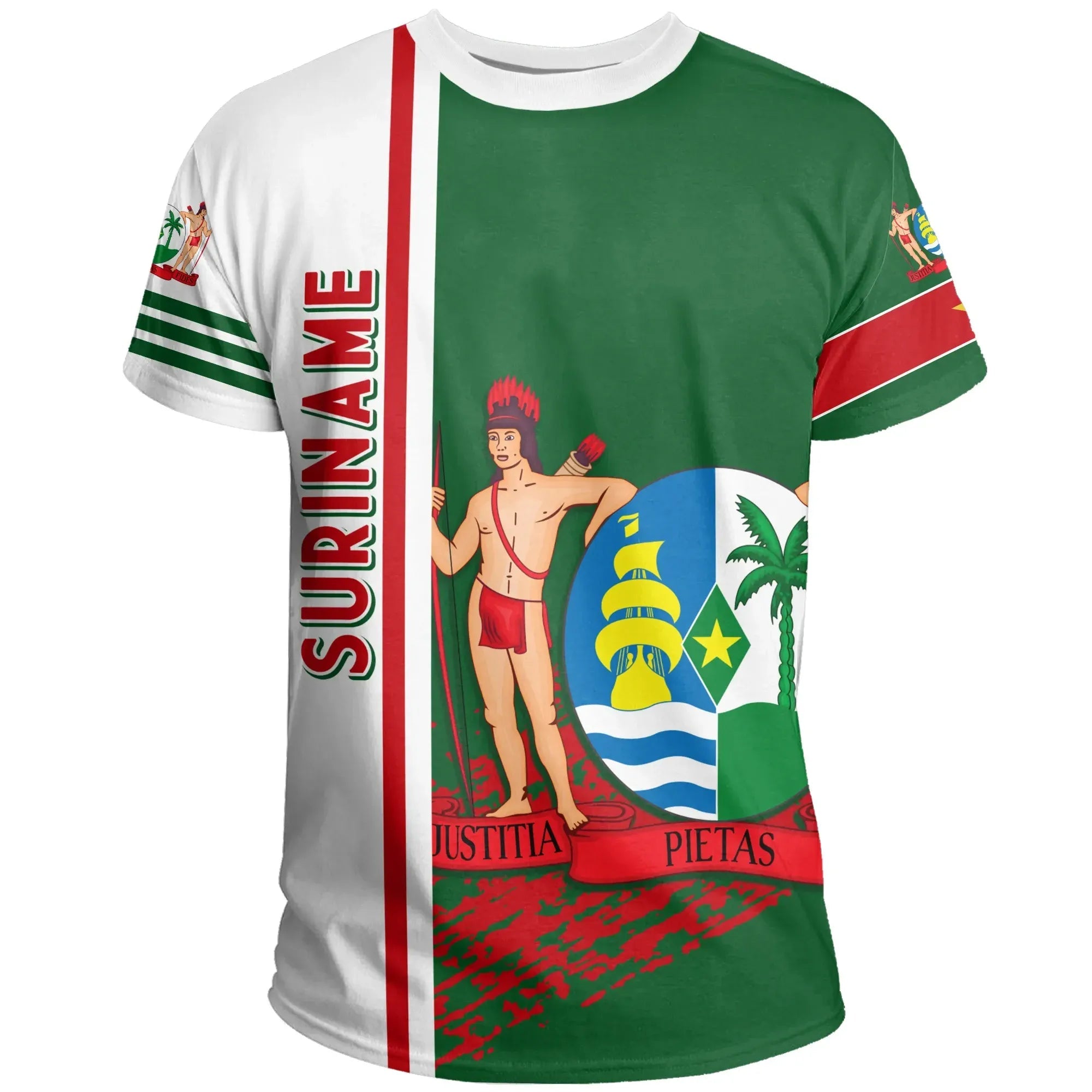 Suriname T Shirt Quarter Style RLT7 - Wonder Print Shop