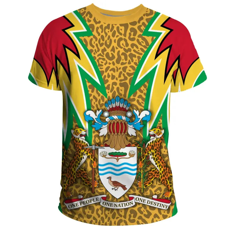 Guyana T Shirt Jaguars Coat of Arms RLT8 - Wonder Print Shop