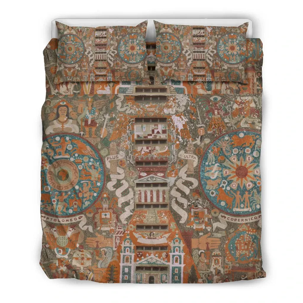 mexico-bedding-set-aztec-empire-travel-poster