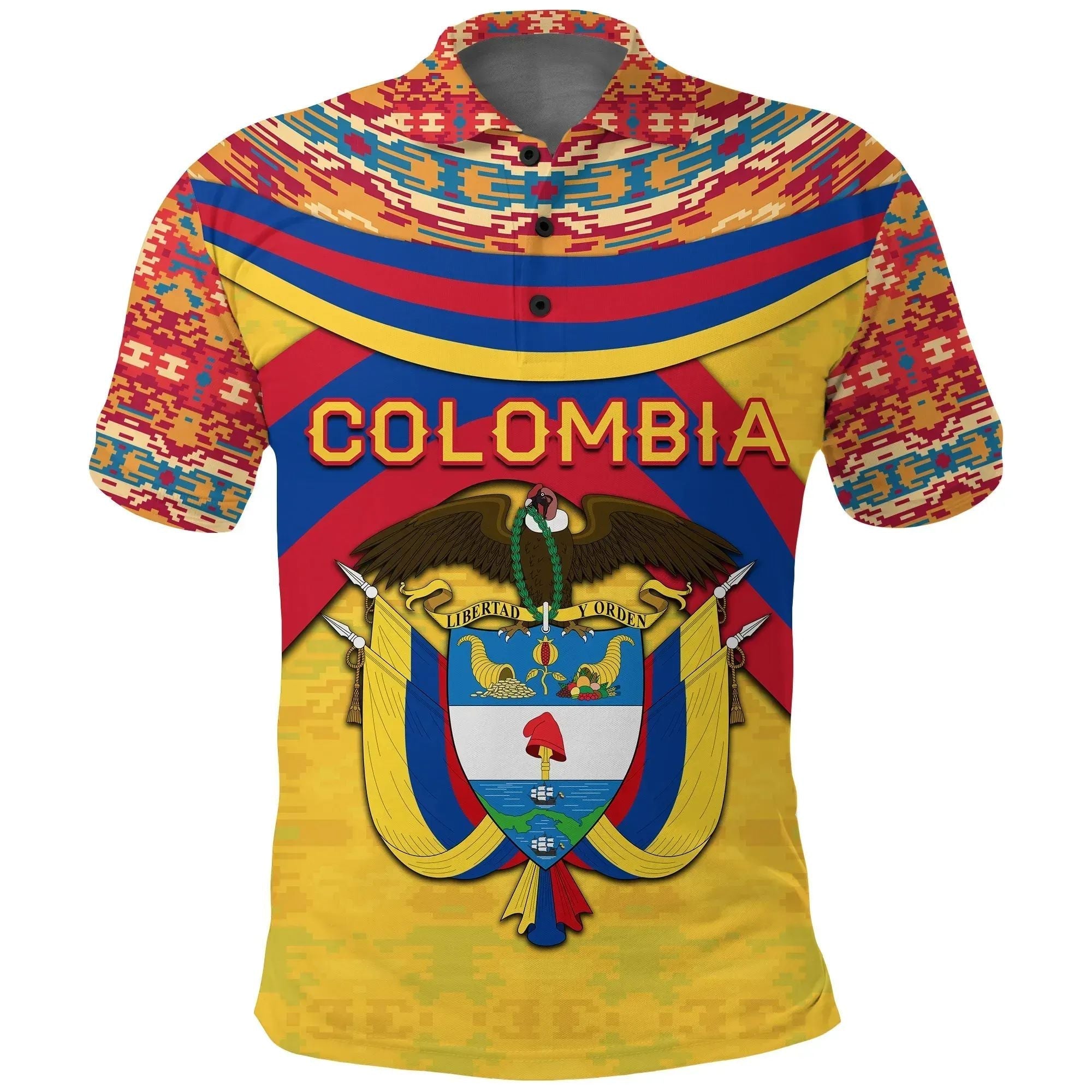 Colombia Wayuu Polo Shirt Vibes Version RLT7 - Wonder Print Shop