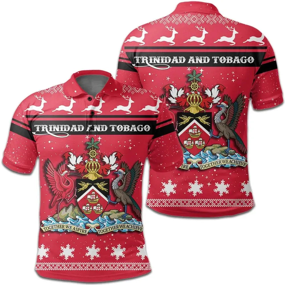 Christmas Trinidad and Tobago Polo Shirt Coat Of Arms RLT6 - Wonder Print Shop