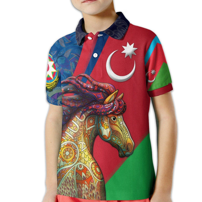 Azerbaijan Pride and Heritage Polo Shirt Happy Independence Day RLT8 - Wonder Print Shop