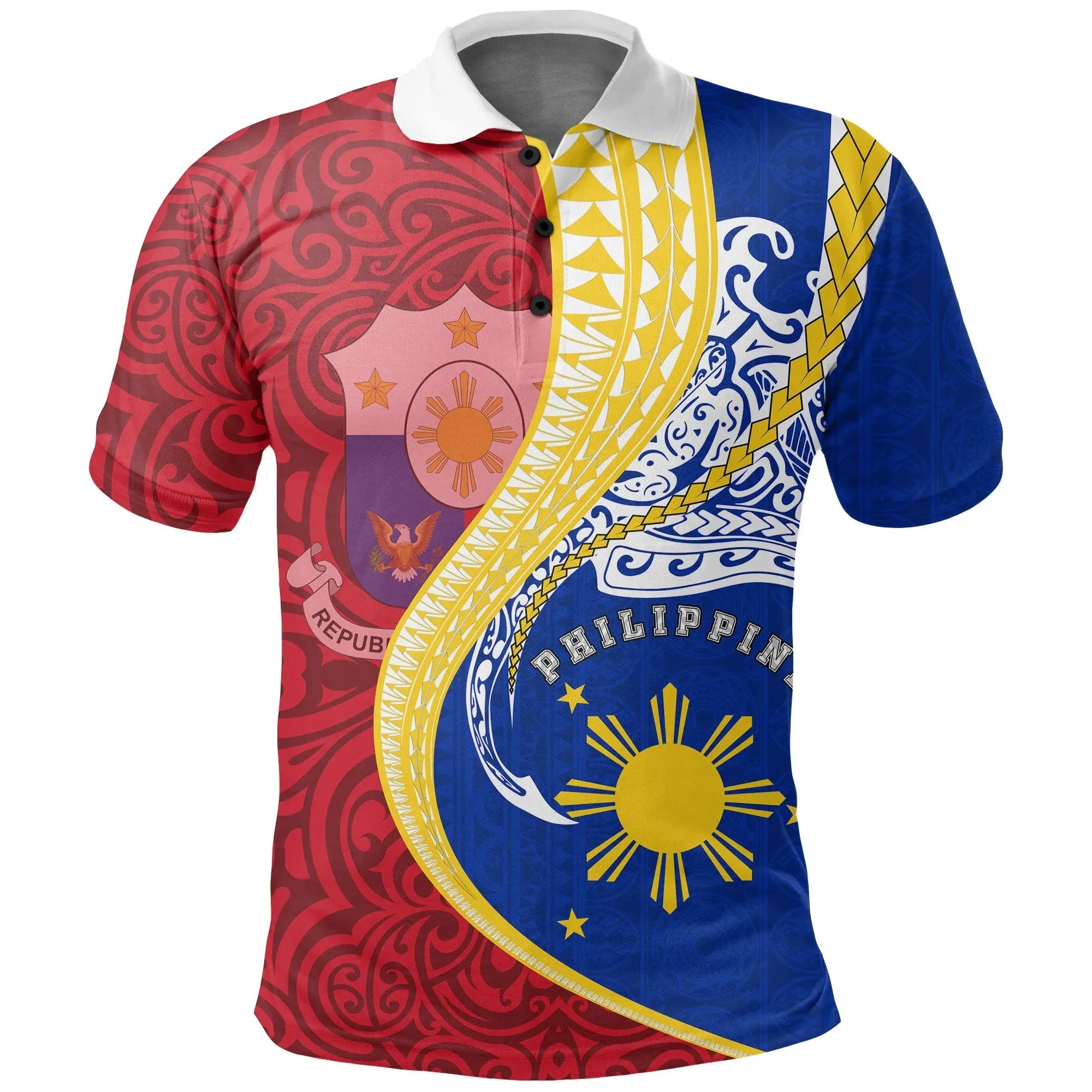 Philippines Polo Shirt Manta Polynesian RLT6 - Wonder Print Shop