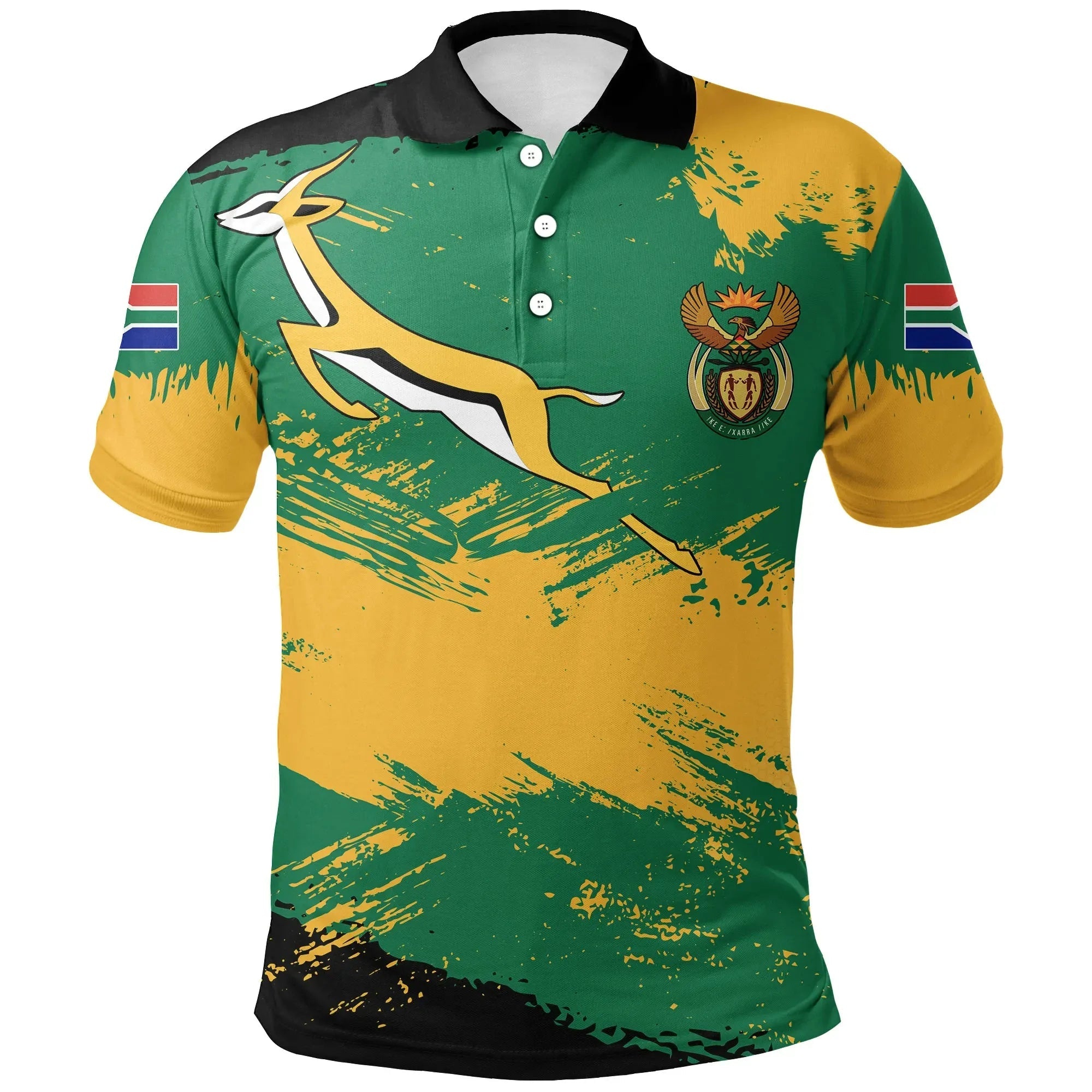 South Africa Polo Shirt South Africa Flag Brush RLT8 - Wonder Print Shop