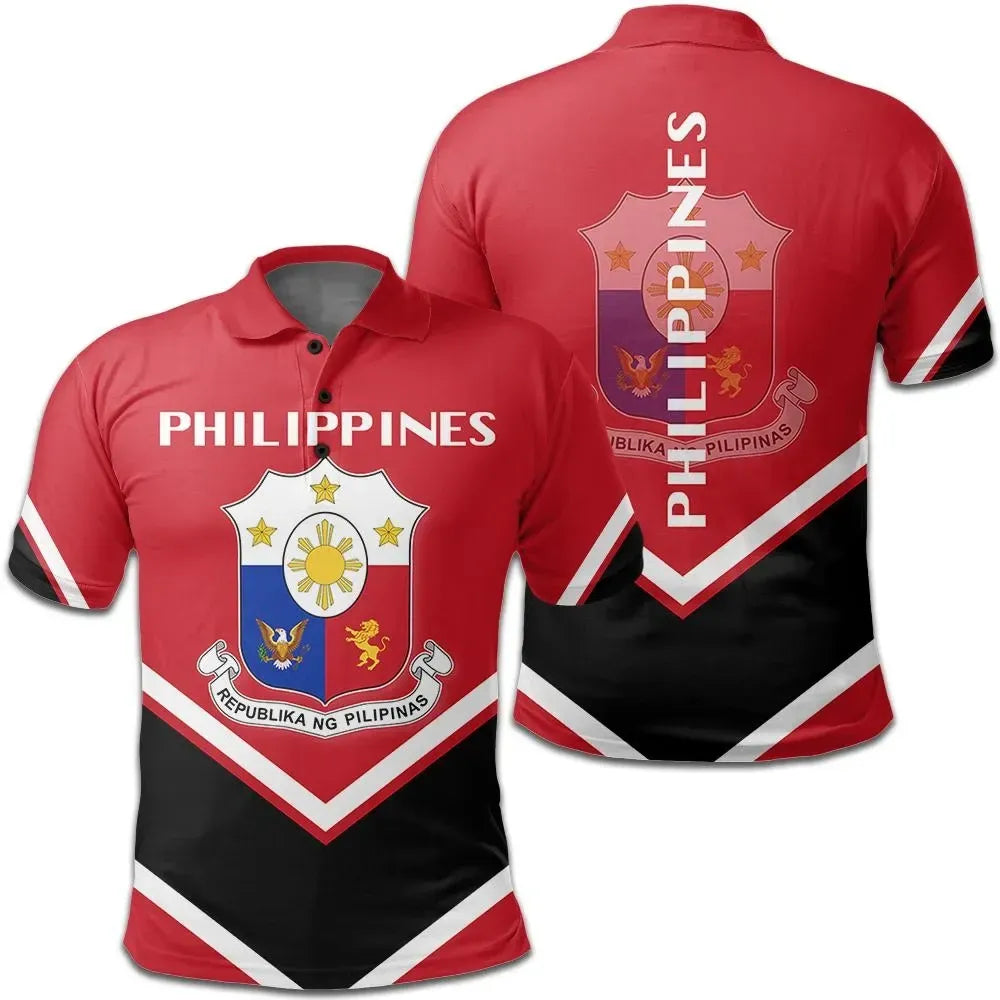 Philippines Coat Of Arms Polo Lucian Style RLT6 - Wonder Print Shop