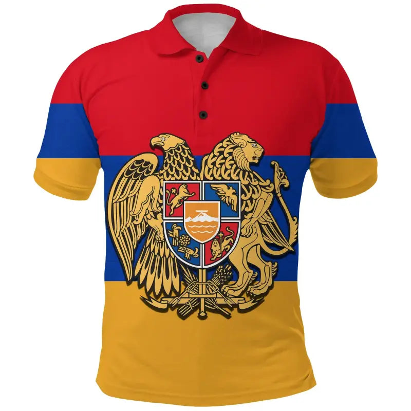 Coat Of Arms Armenia Polo Shirt Flag Pattern RLT8 - Wonder Print Shop