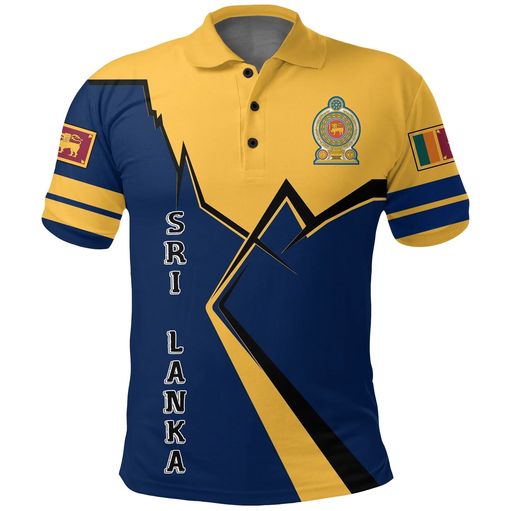 Sri Lanka Polo Shirt Lightning RLT7 - Wonder Print Shop