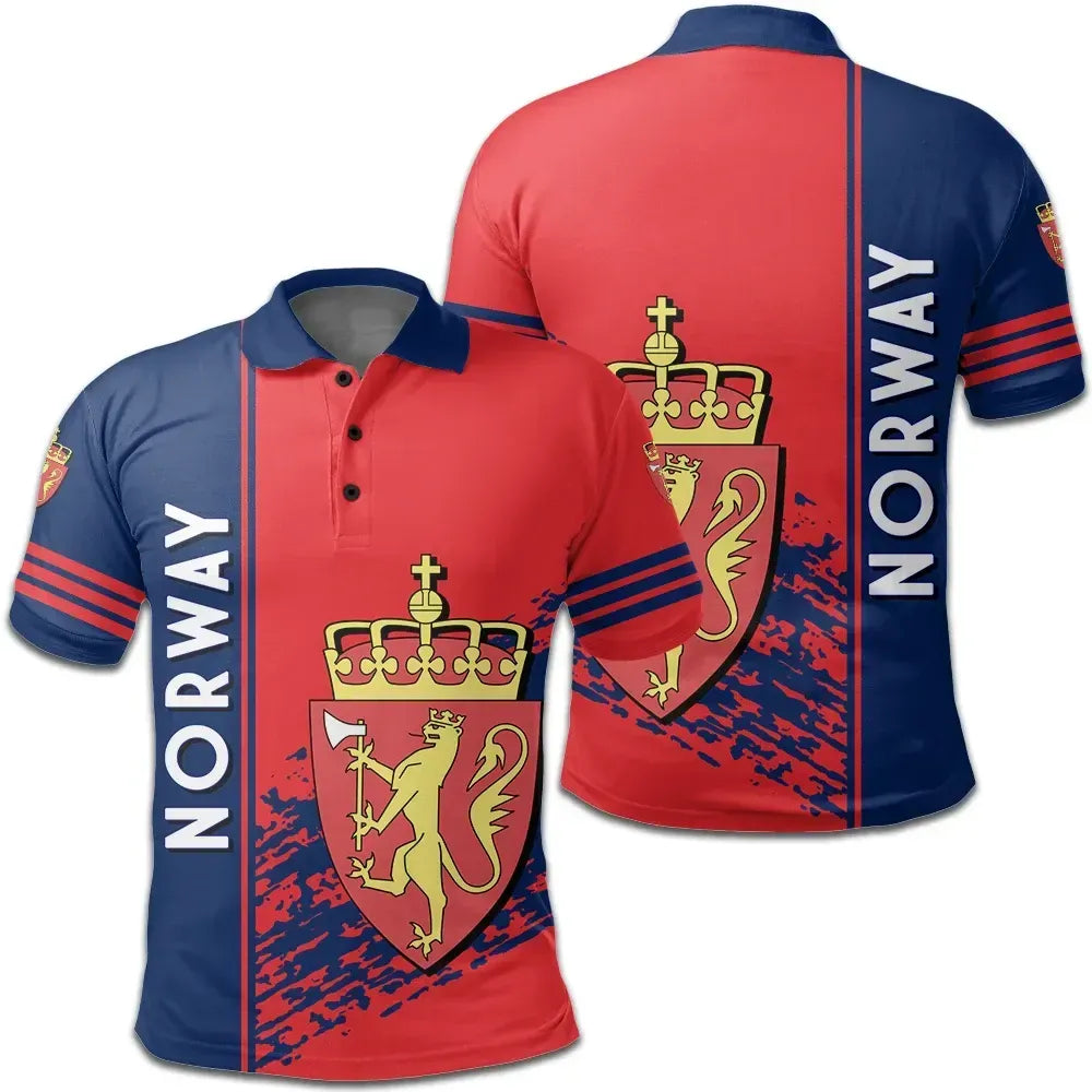 Norway Polo Shirt Coat Of Arms Quarter Style RLT7 - Wonder Print Shop