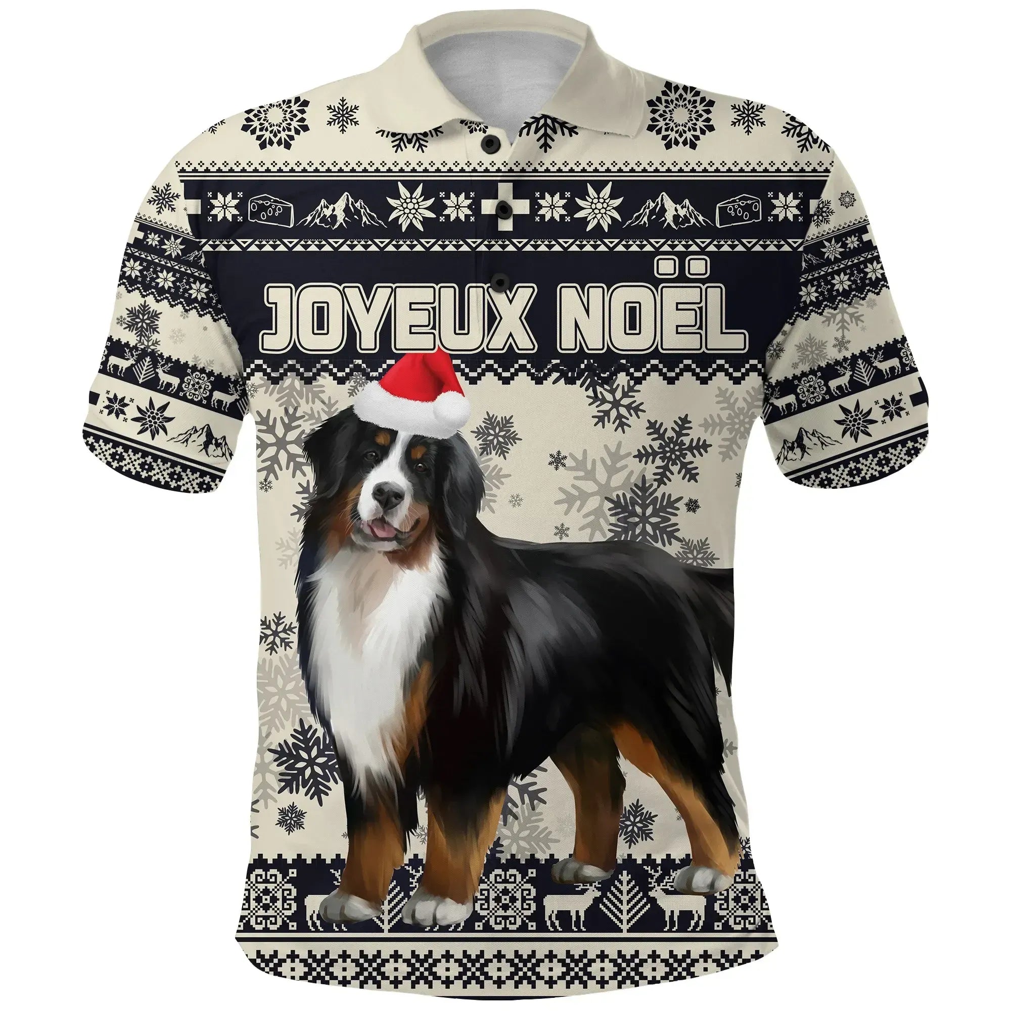 switzerland-christmas-polo-shirt-bernese-mountain-dog-unique-beige-navy