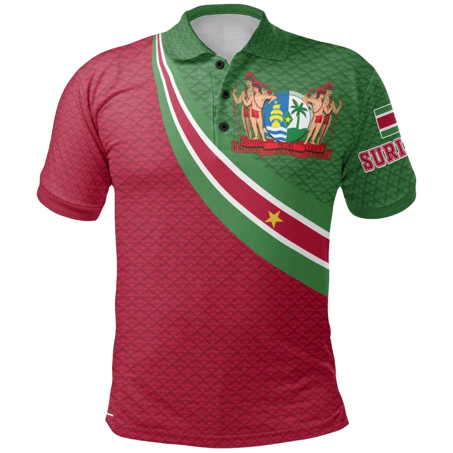 Suriname Polo Shirt Suriname Coat Of Arms and Flag Color RLT7 - Wonder Print Shop