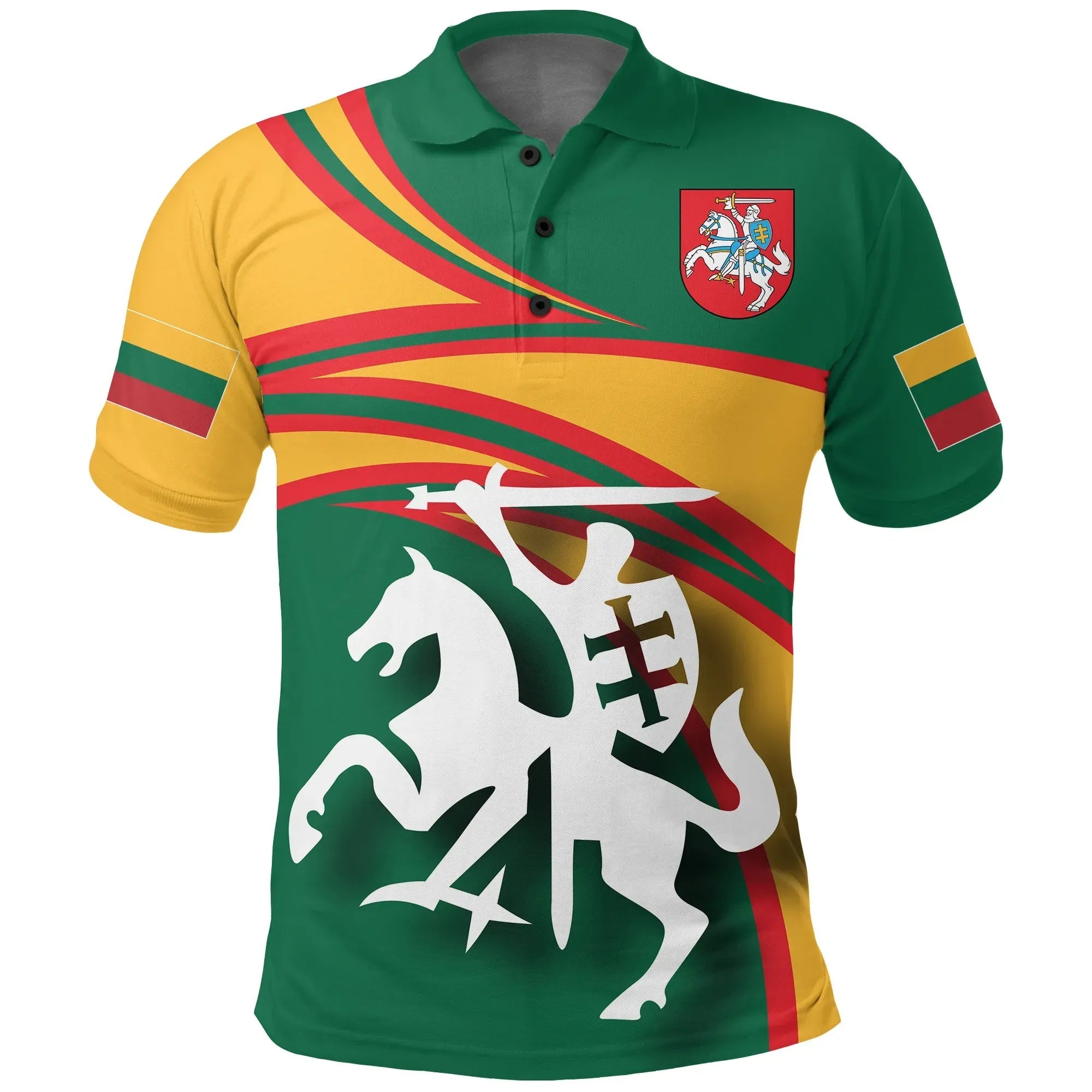 Lithuania Polo Shirt N Flag RLT6 - Wonder Print Shop