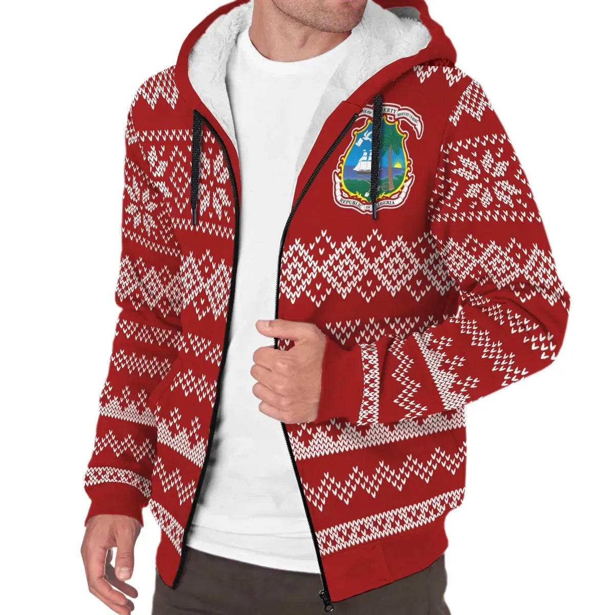 liberia-christmas-sherpa-hoodie-womensmens