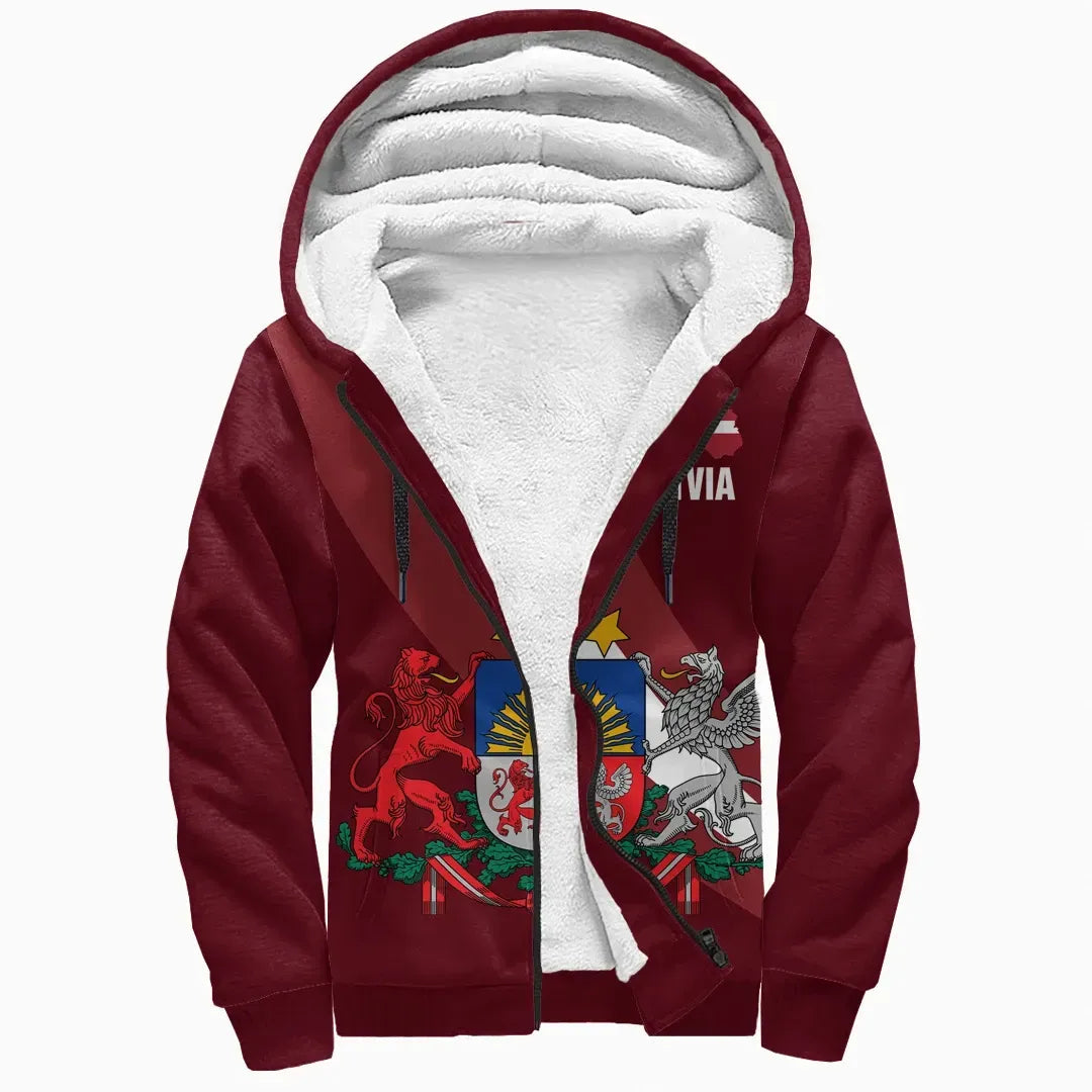 Latvia Special Flag Sherpa Hoodie RLT6 - Wonder Print Shop