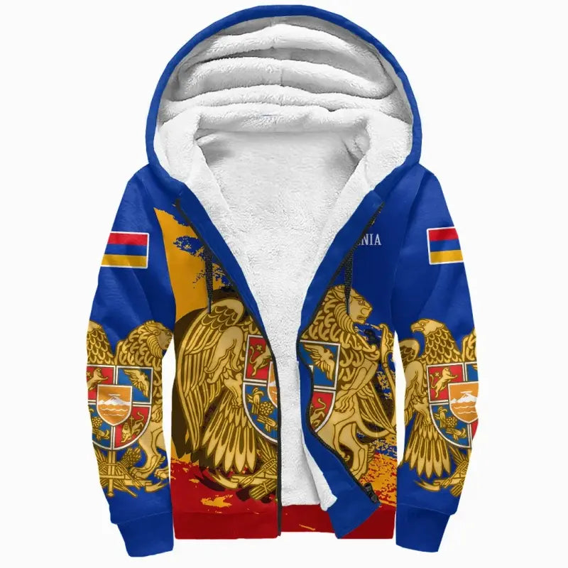 Armenia Special Sherpa Hoodie - Blue Version RLT8 - Wonder Print Shop