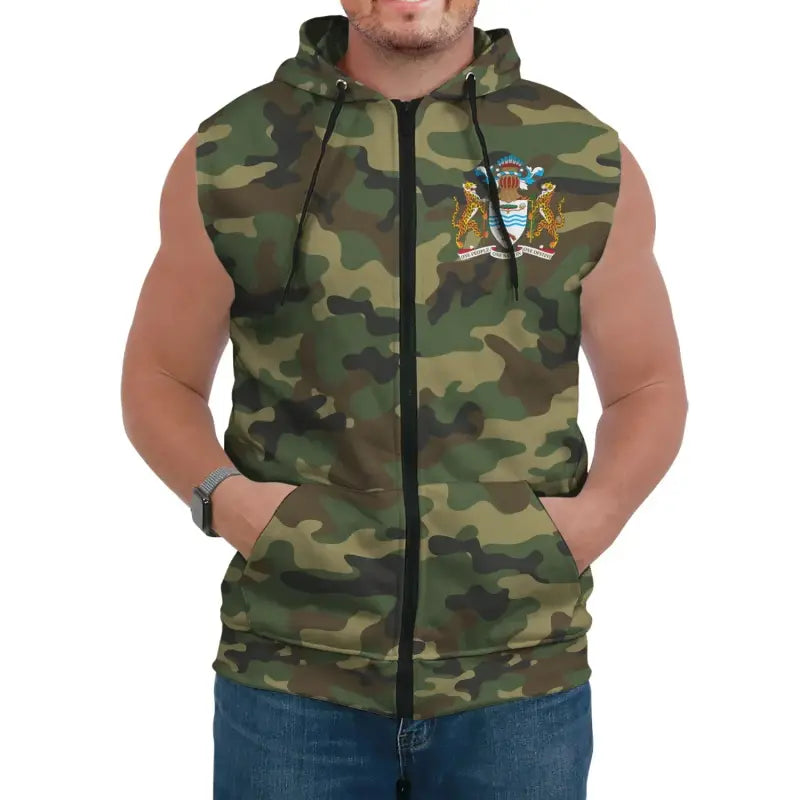 Guyana Sleeveless Hoodie Camo RLT8 - Wonder Print Shop