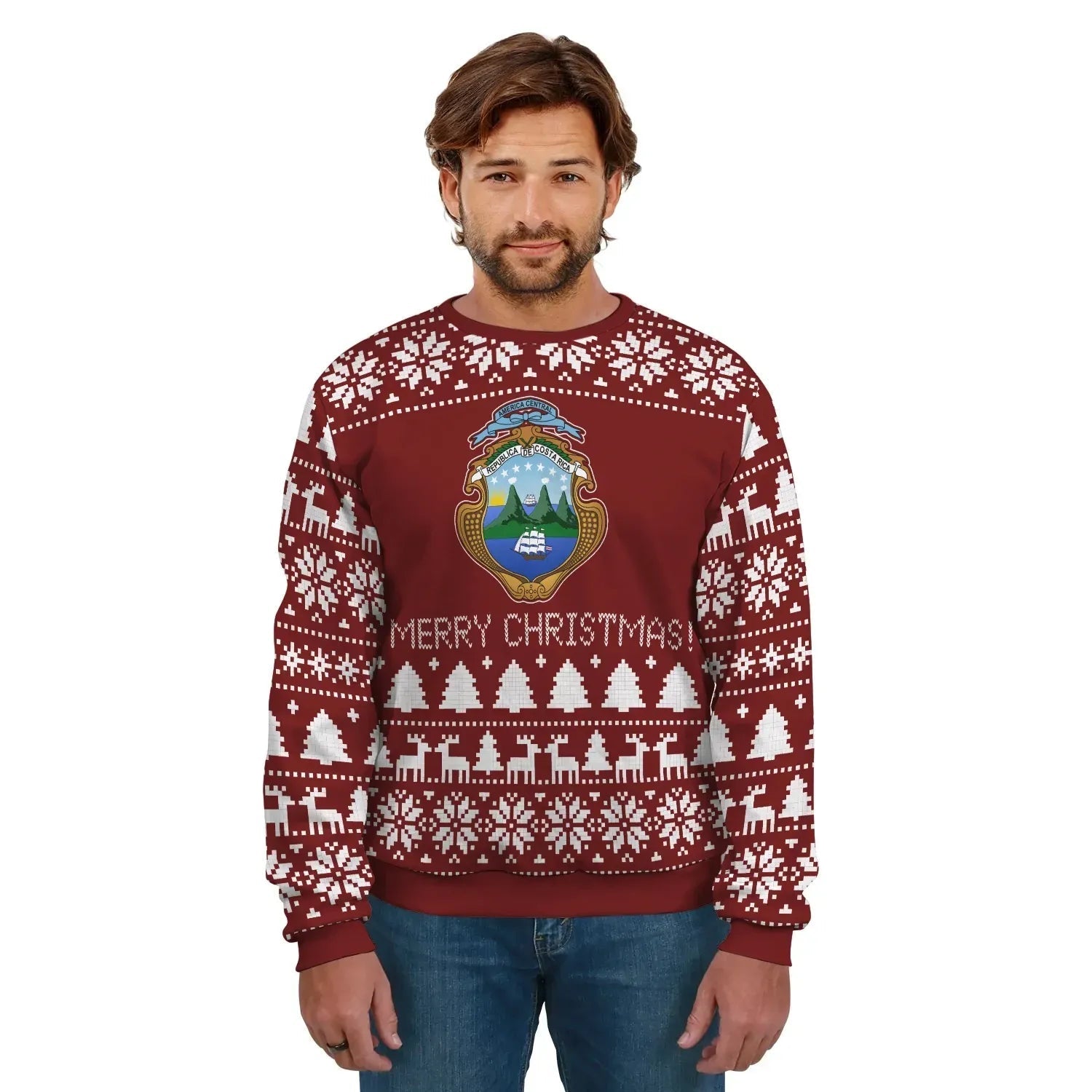 Costa Rica Sweatshirts Xmas RLT13 - Wonder Print Shop