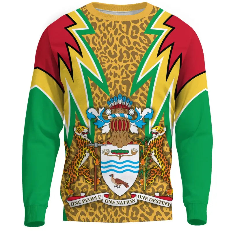 Guyana Sweatshirt Jaguars Coat of Arms RLT8 - Wonder Print Shop