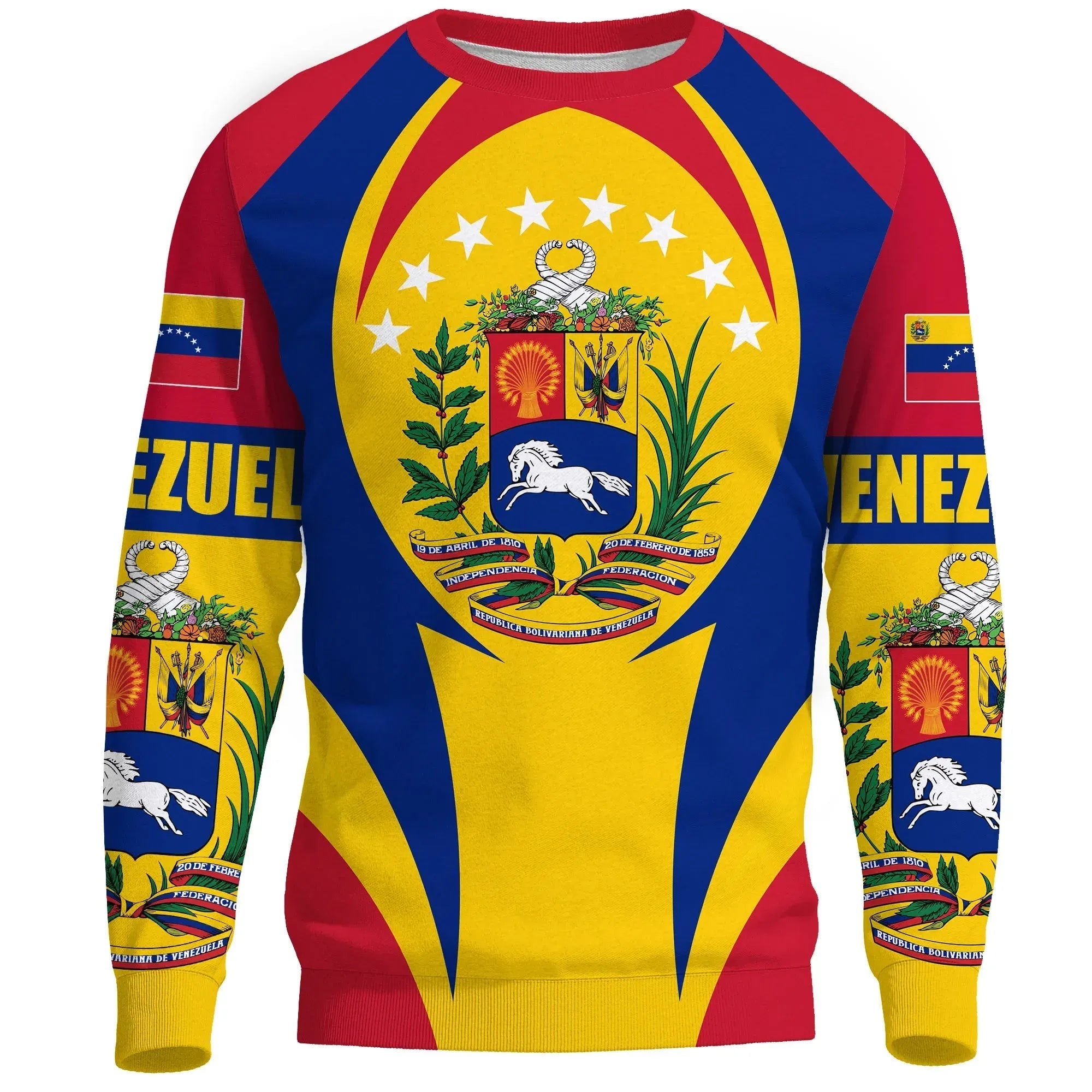 Venezuela Sweatshirt Action Flag RLT7 - Wonder Print Shop