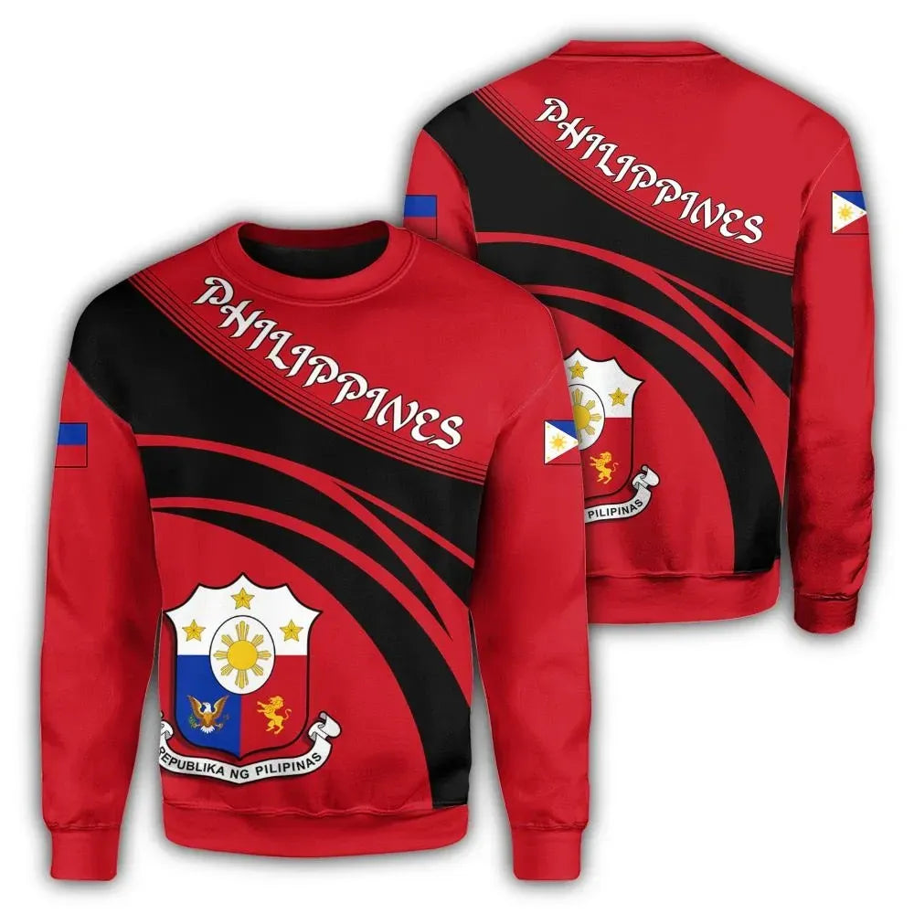 Philippines Coat Of Arms Sweatshirt Cricket Style RLT6 - Wonder Print Shop