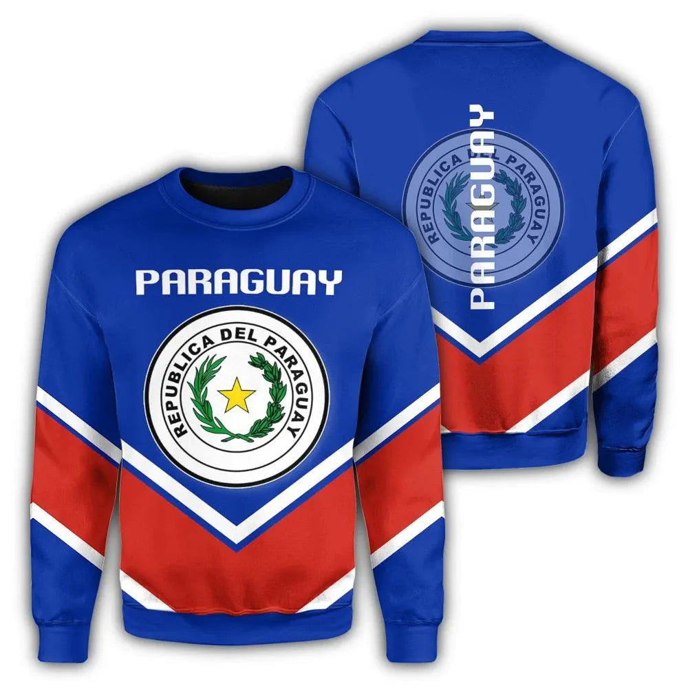 Paraguay Coat Of Arms Sweatshirt Lucian Style RLT7 - Wonder Print Shop