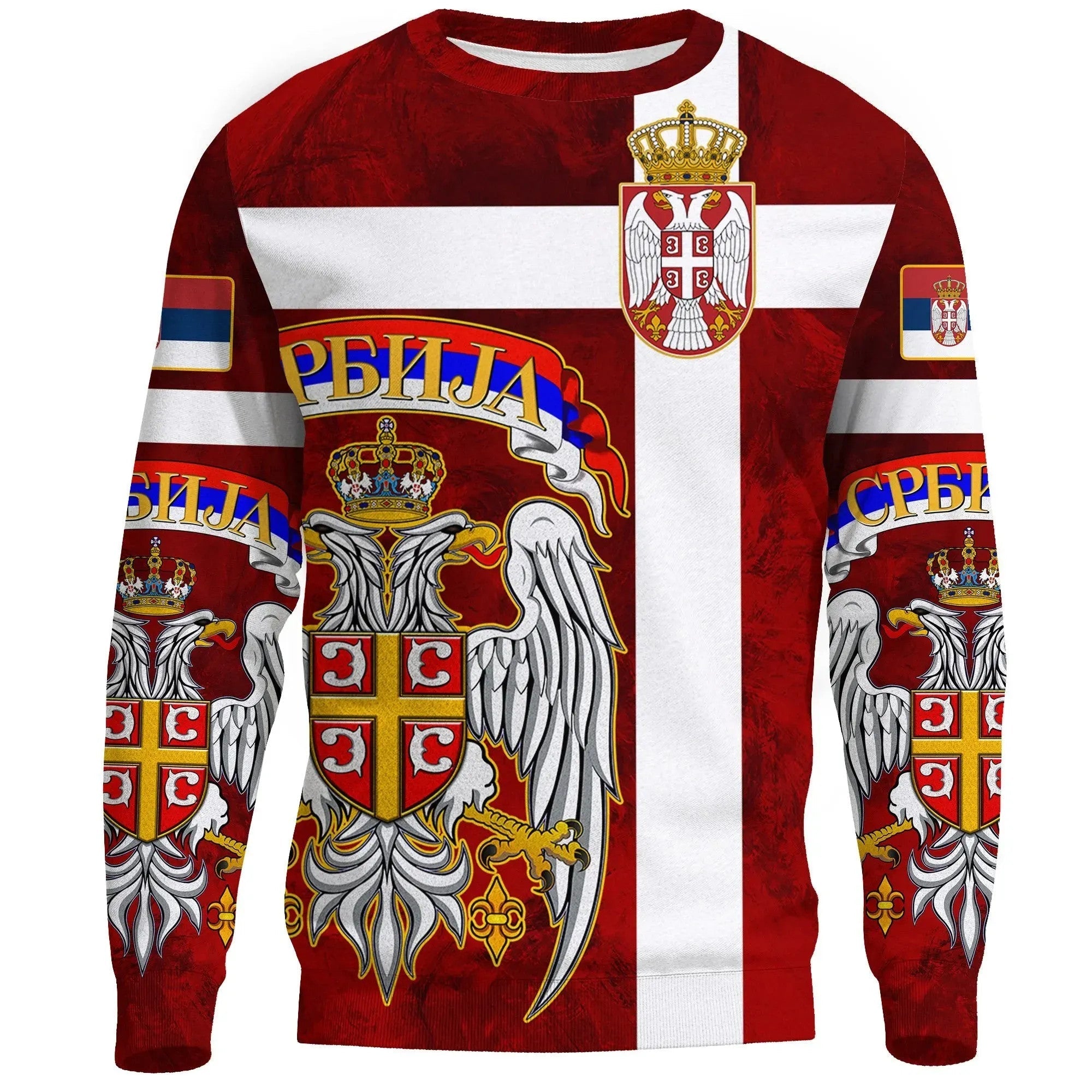 Serbia Sweatshirt Best Serbian Eagle Tattoo Knitted Long Sleeved Sweater RLT7 - Wonder Print Shop