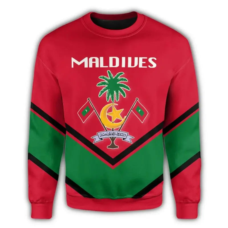 Maldives Coat Of Arms Sweatshirt Lucian Style RLT12 - Wonder Print Shop