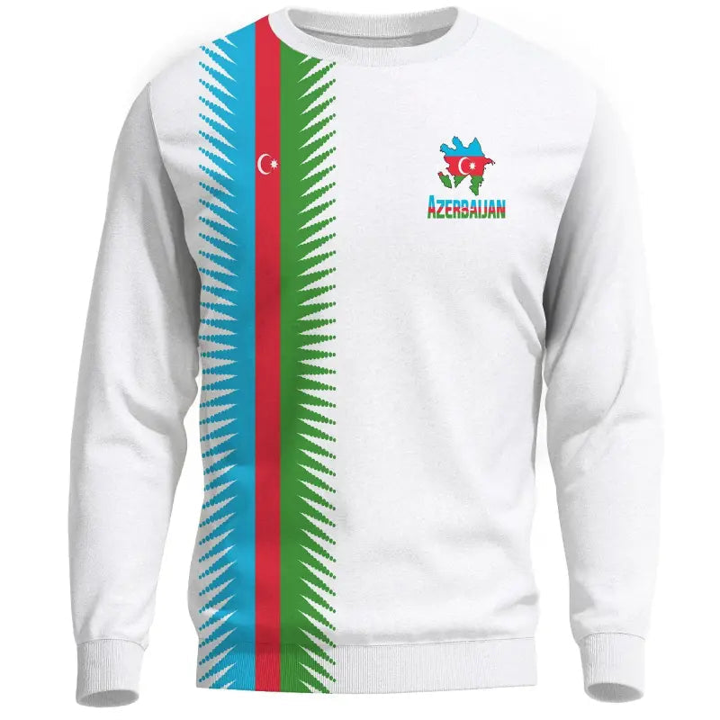 Azerbaijan Sweatshirt United Flag (White) RLT8 - Wonder Print Shop