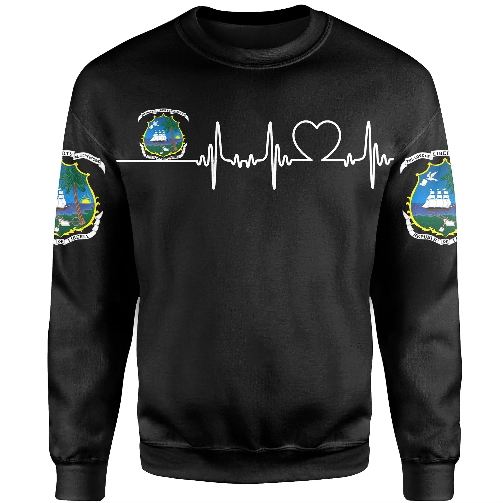 Liberia Sweatshirt Heartbeat Women's/Men's RLT6 - Wonder Print Shop