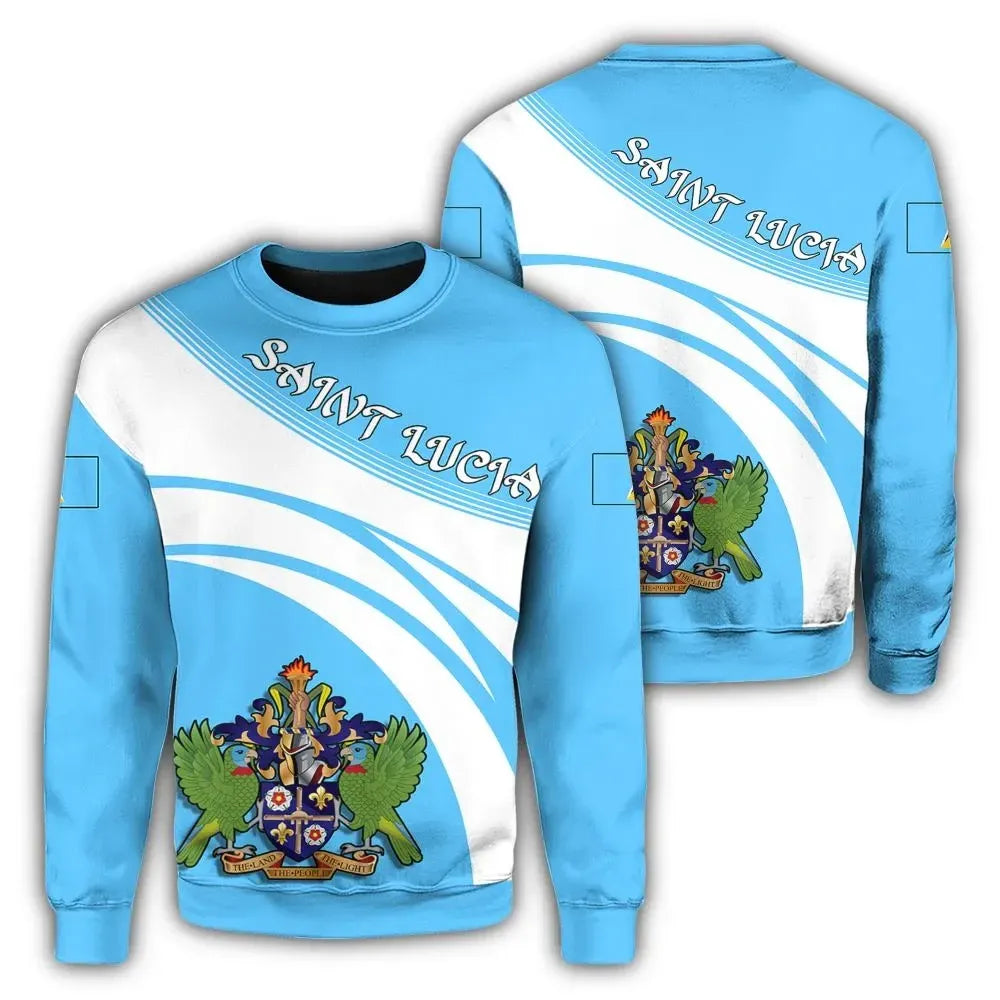 Saint Lucia Coat Of Arms Sweatshirt Cricket Style RLT6 - Wonder Print Shop