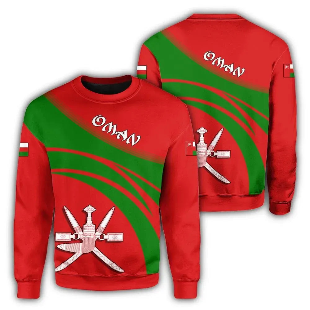 Oman Coat Of Arms Sweatshirt Cricket Style RLT13 - Wonder Print Shop