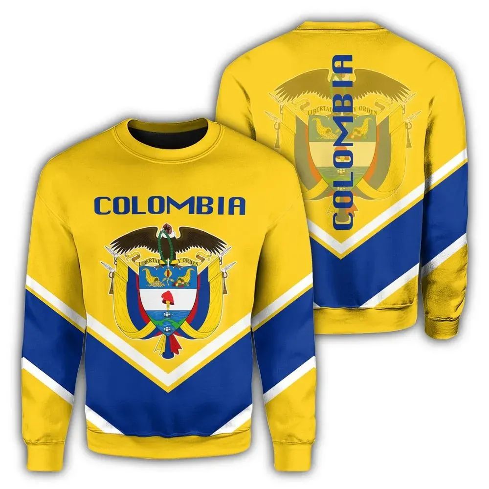 Colombia Coat Of Arms Sweatshirt Lucian Style RLT7 - Wonder Print Shop