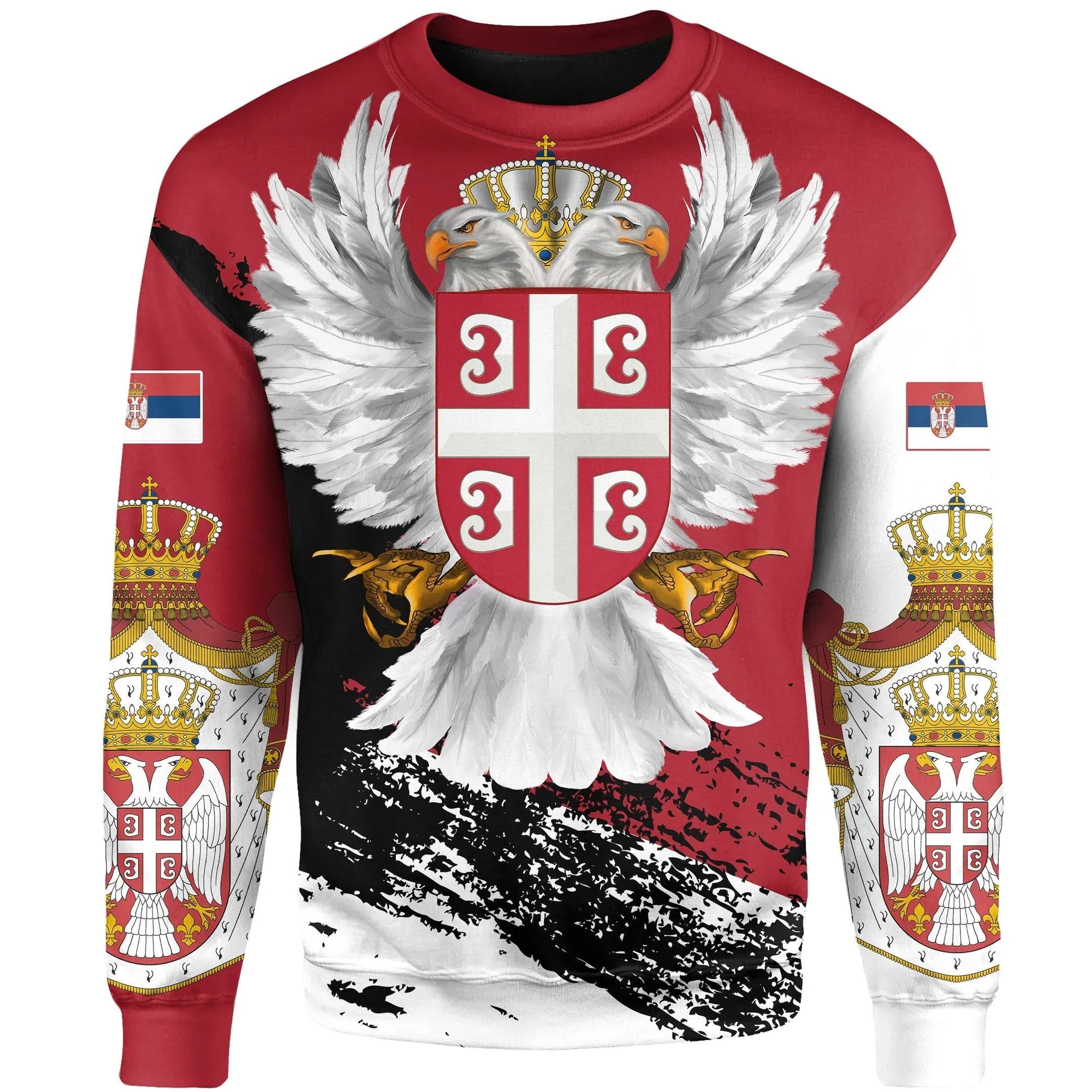 Serbia Sweatshirt Serbian White Eagle RLT7 - Wonder Print Shop