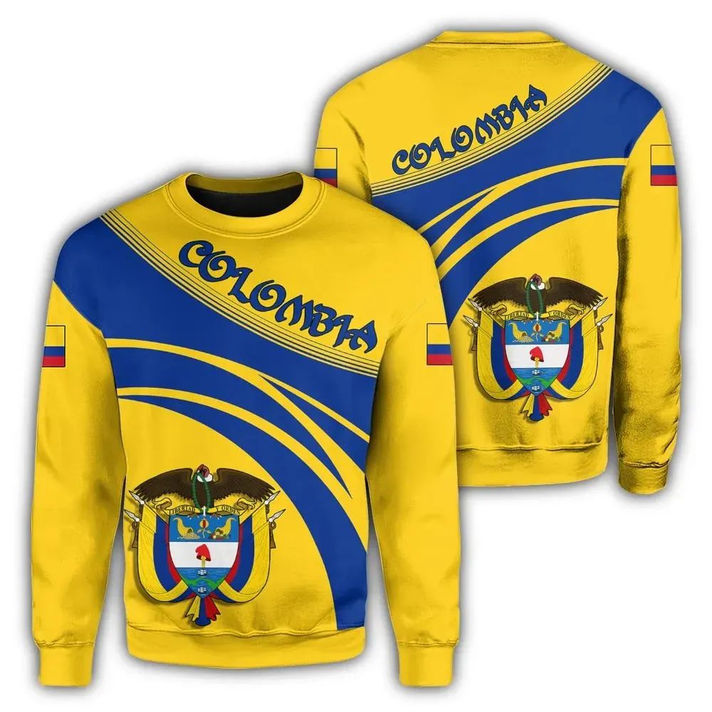 Colombia Coat Of Arms Sweatshirt Cricket Style RLT7 - Wonder Print Shop