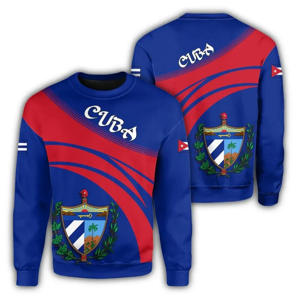 Cuba Coat Of Arms Sweatshirt Cricket Style RLT13 - Wonder Print Shop