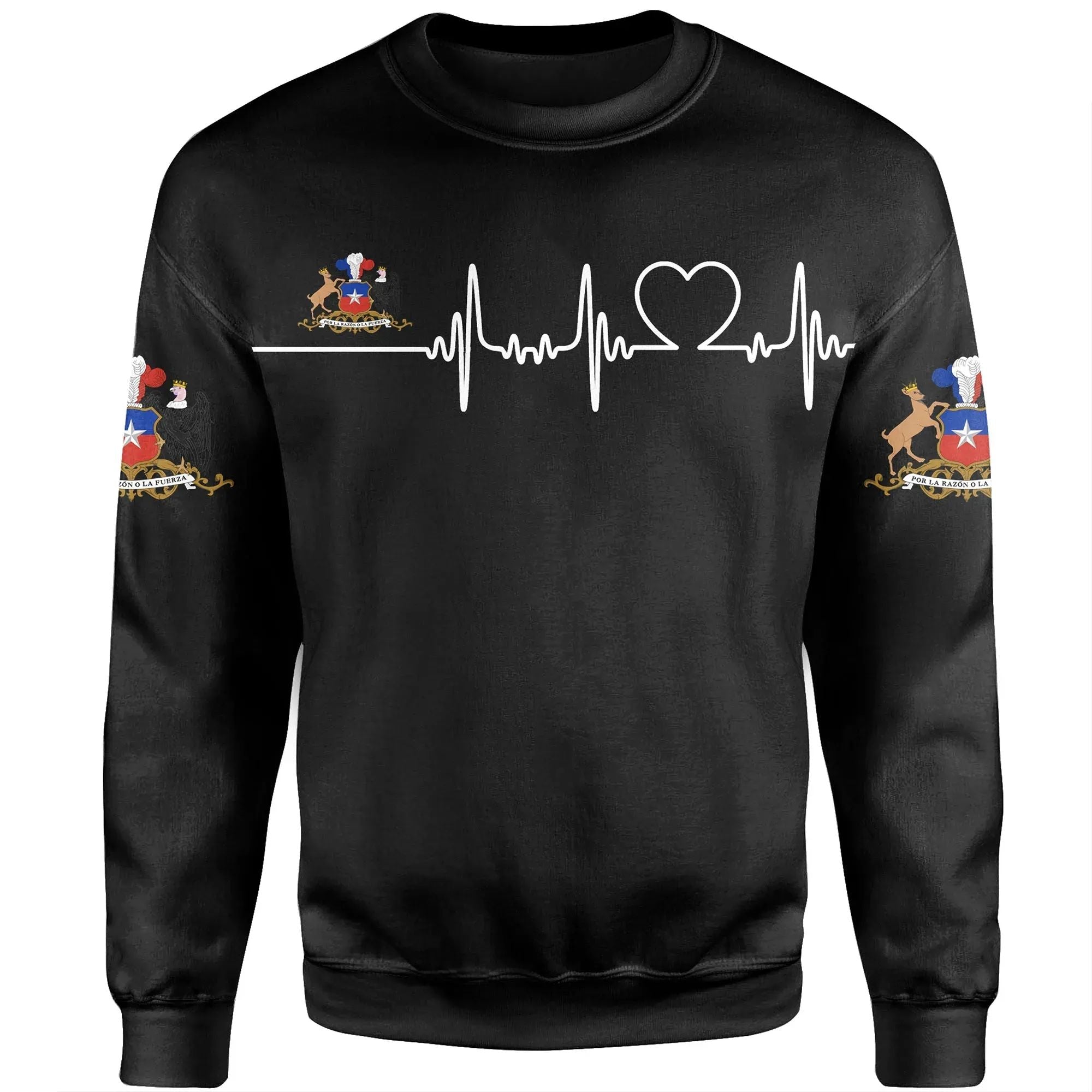 Chile Sweatshirt Heartbeat (Women's/Men's) RLT7 - Wonder Print Shop