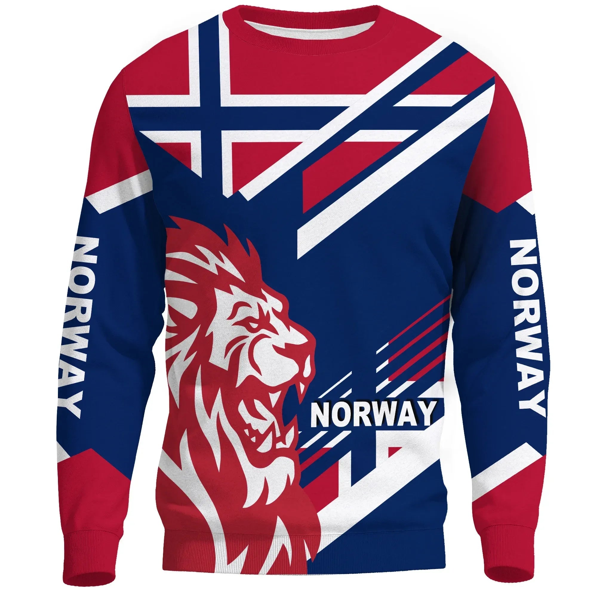 Wonder Print Shop Sweatshirt - Norway Lion Flag Special Edition RLT7 - Wonder Print Shop