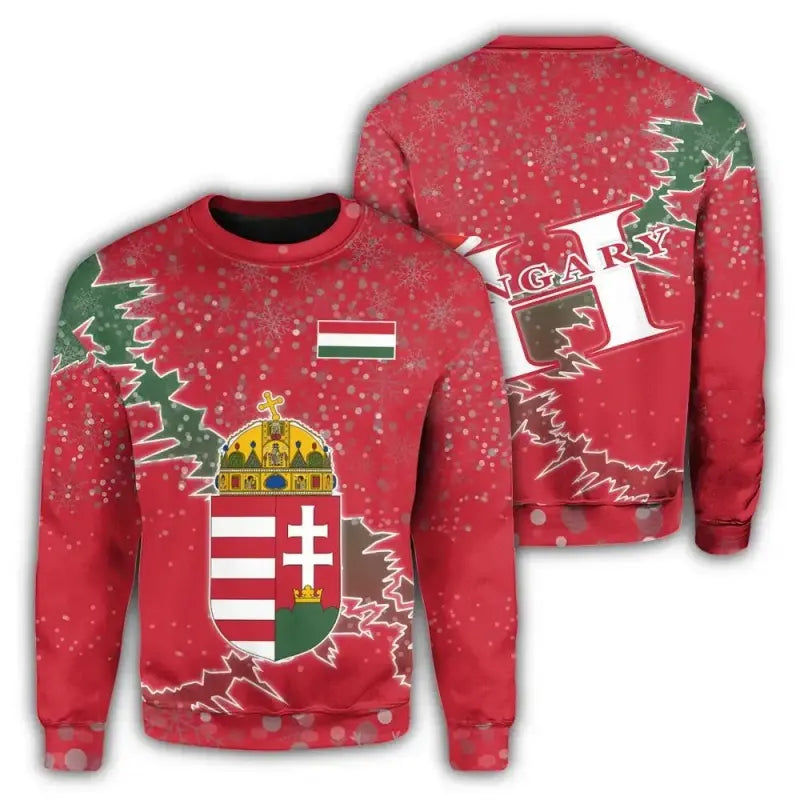 Hungary Christmas Coat Of Arms Sweatshirt X Style RLT8 - Wonder Print Shop