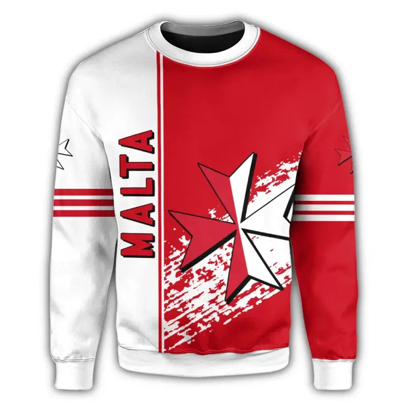 Malta Coat Of Arms Sweatshirt Quarter Style RLT12 - Wonder Print Shop