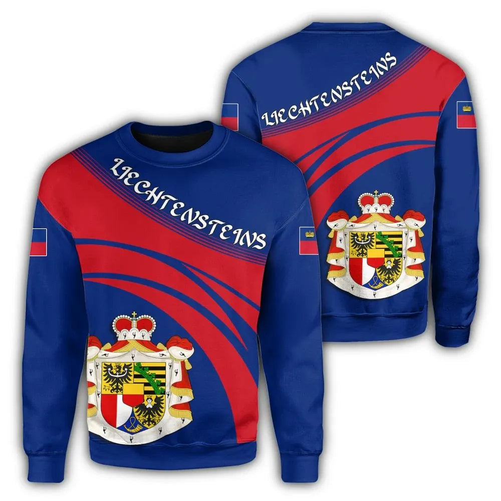 Liechtensteins Coat Of Arms Sweatshirt Cricket Style RLT6 - Wonder Print Shop