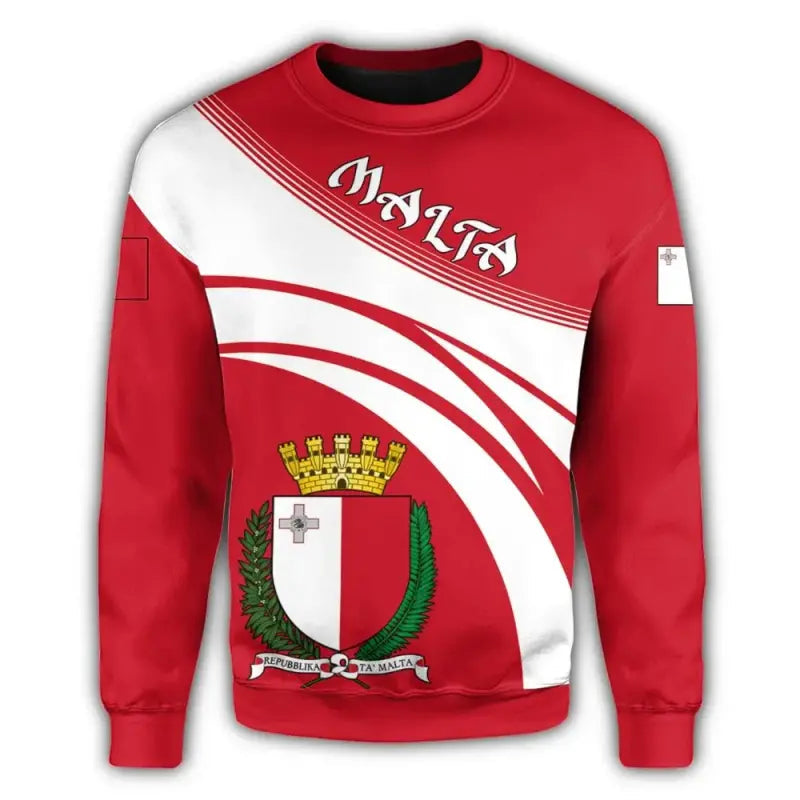 Malta Coat Of Arms Sweatshirt Cricket Style RLT12 - Wonder Print Shop