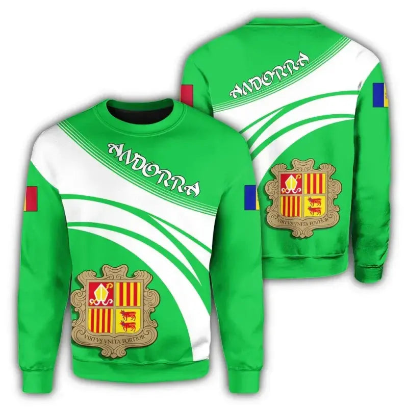 Andorra Coat Of Arms Sweatshirt Cricket Style RLT8 - Wonder Print Shop