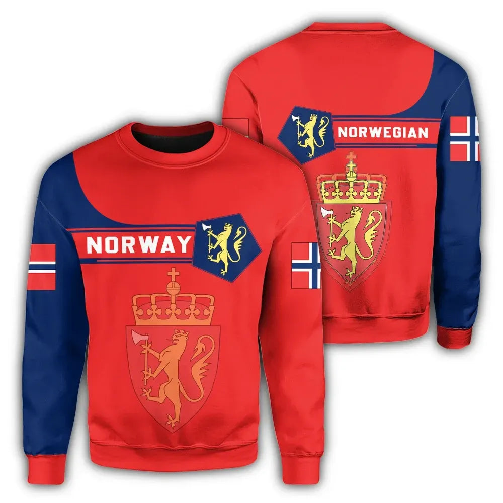 Norway Coat Of Arms Sweatshirt Simple Style RLT7 - Wonder Print Shop