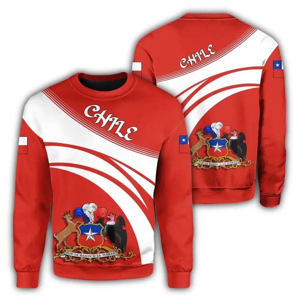 Chile Coat Of Arms Sweatshirt Cricket Style RLT7 - Wonder Print Shop