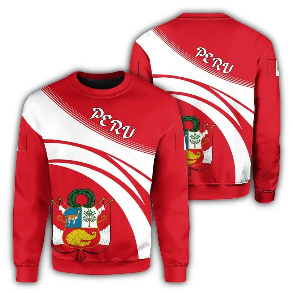 Peru Coat Of Arms Sweatshirt Cricket Style RLT7 - Wonder Print Shop