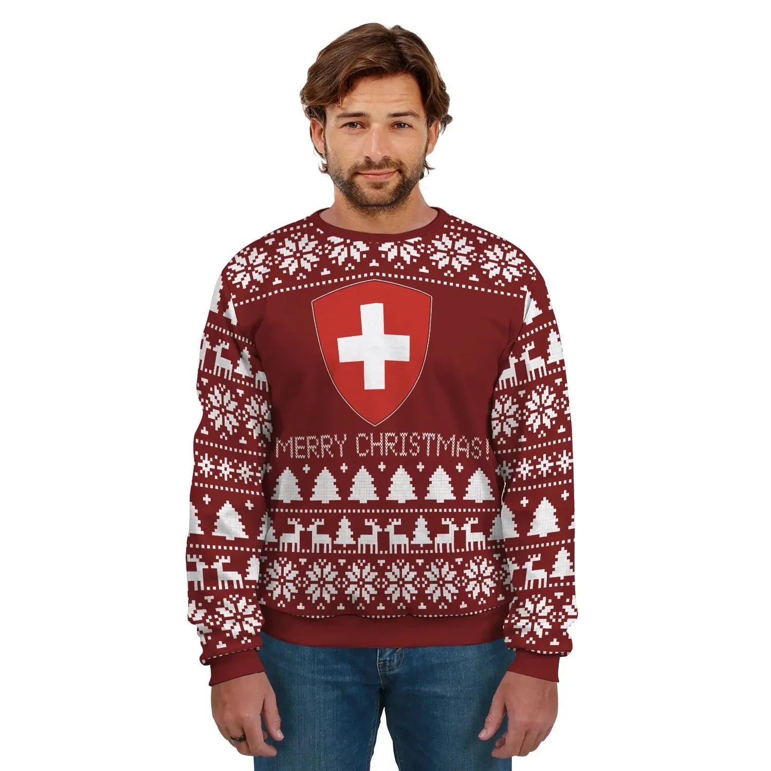 Switzerland Sweatshirts Xmas RLT13 - Wonder Print Shop