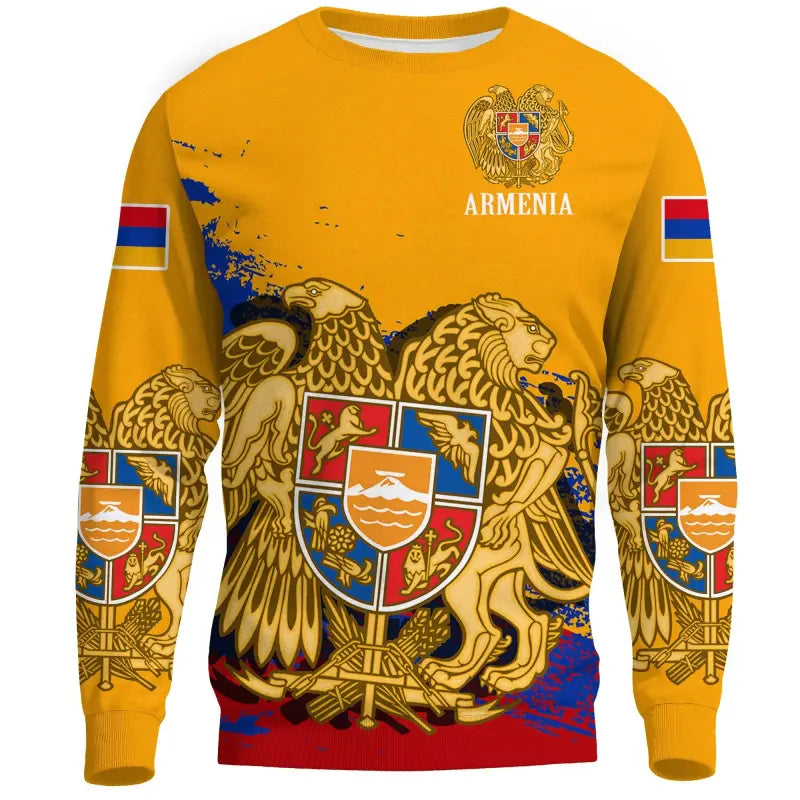 Armenia Special Sweatshirt - Yellow Version (Knitted Long-Sleeved Sweater) RLT8 - Wonder Print Shop