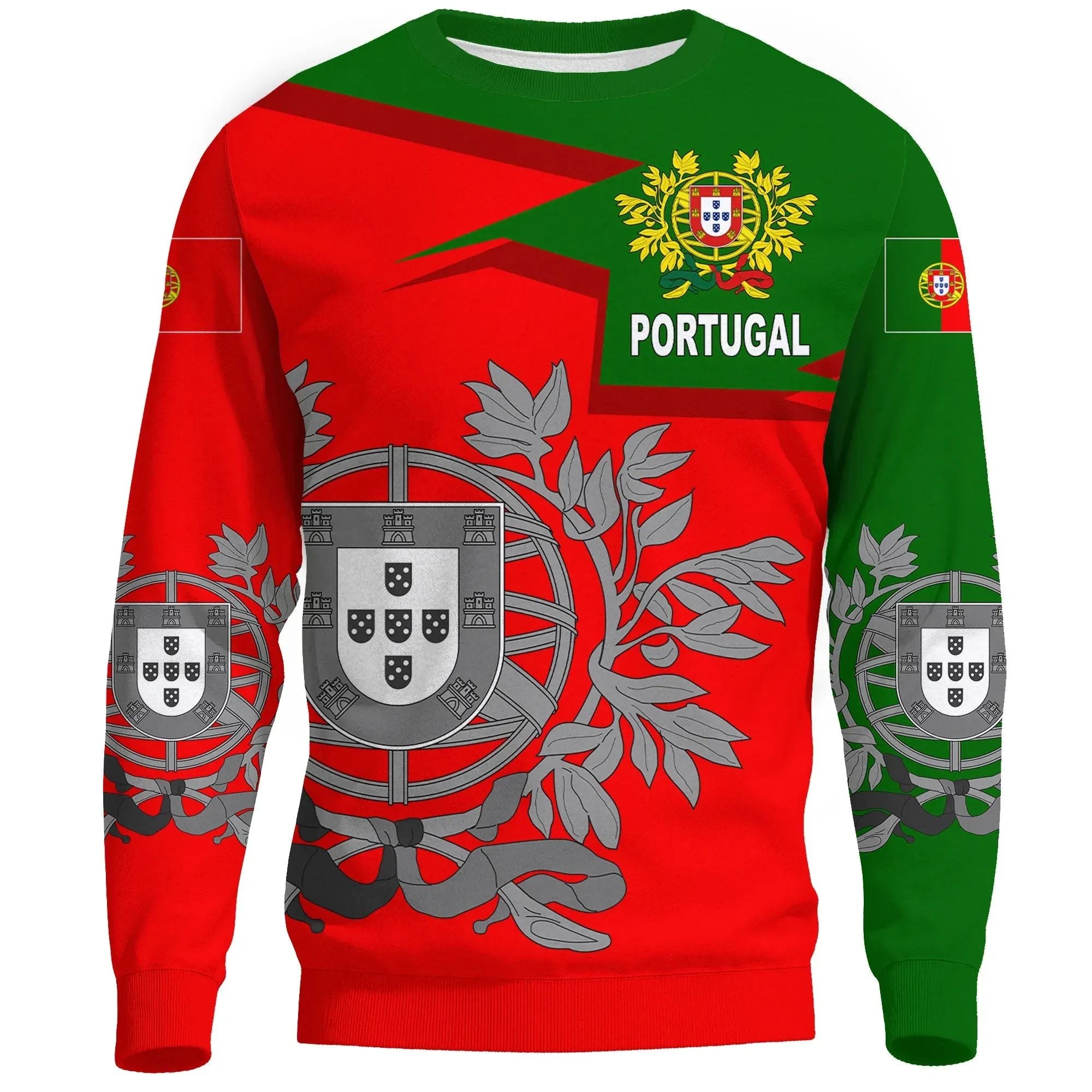 Portugal Sweatshirt Coat Of Arms New Style RLT7 - Wonder Print Shop