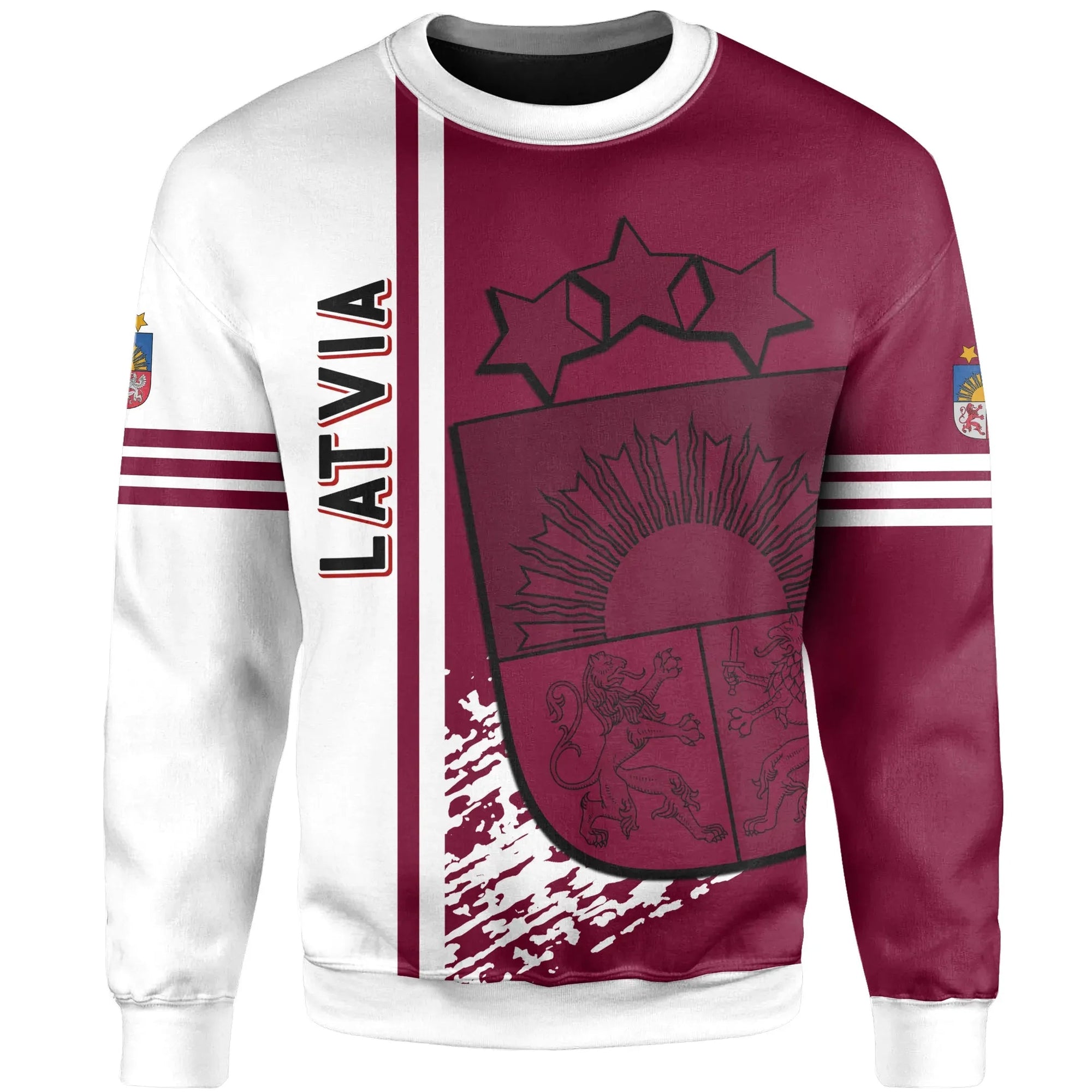 Latvia Sweatshirt - Quarter Style RLT6 - Wonder Print Shop