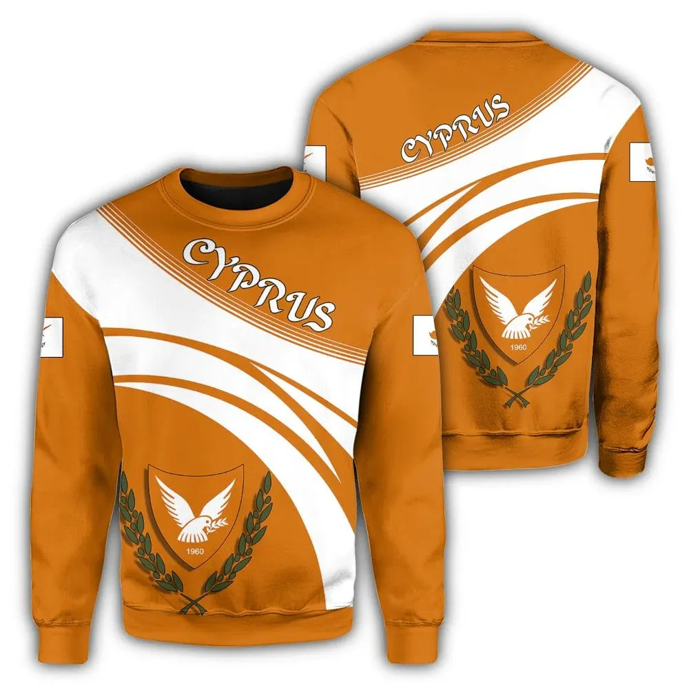 Cyprus Coat Of Arms Sweatshirt Cricket Style RLT13 - Wonder Print Shop