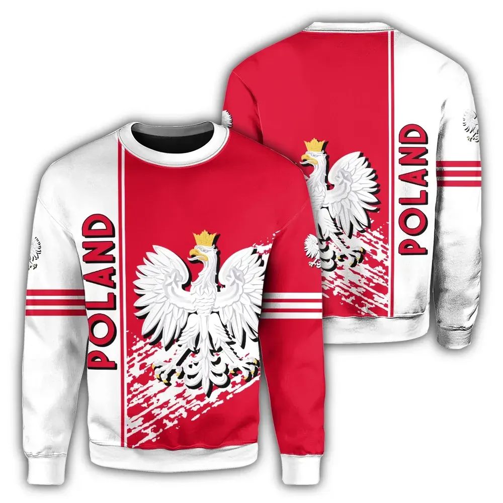 Poland Coat Of Arms Sweatshirt Quarter Style RLT7 - Wonder Print Shop